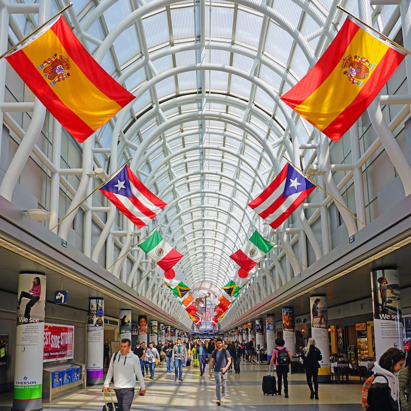 International Flags At Chicago International Airport
