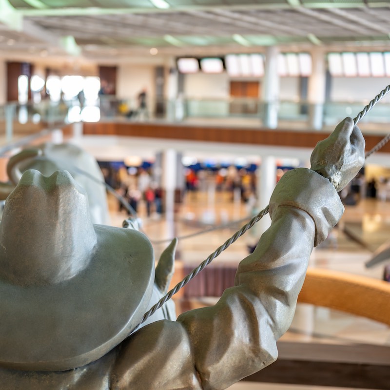 Cowboy Statue At Dallas Airport