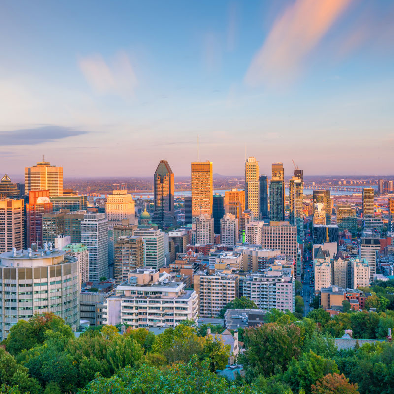 Aerial View Of The Montreal Skyline