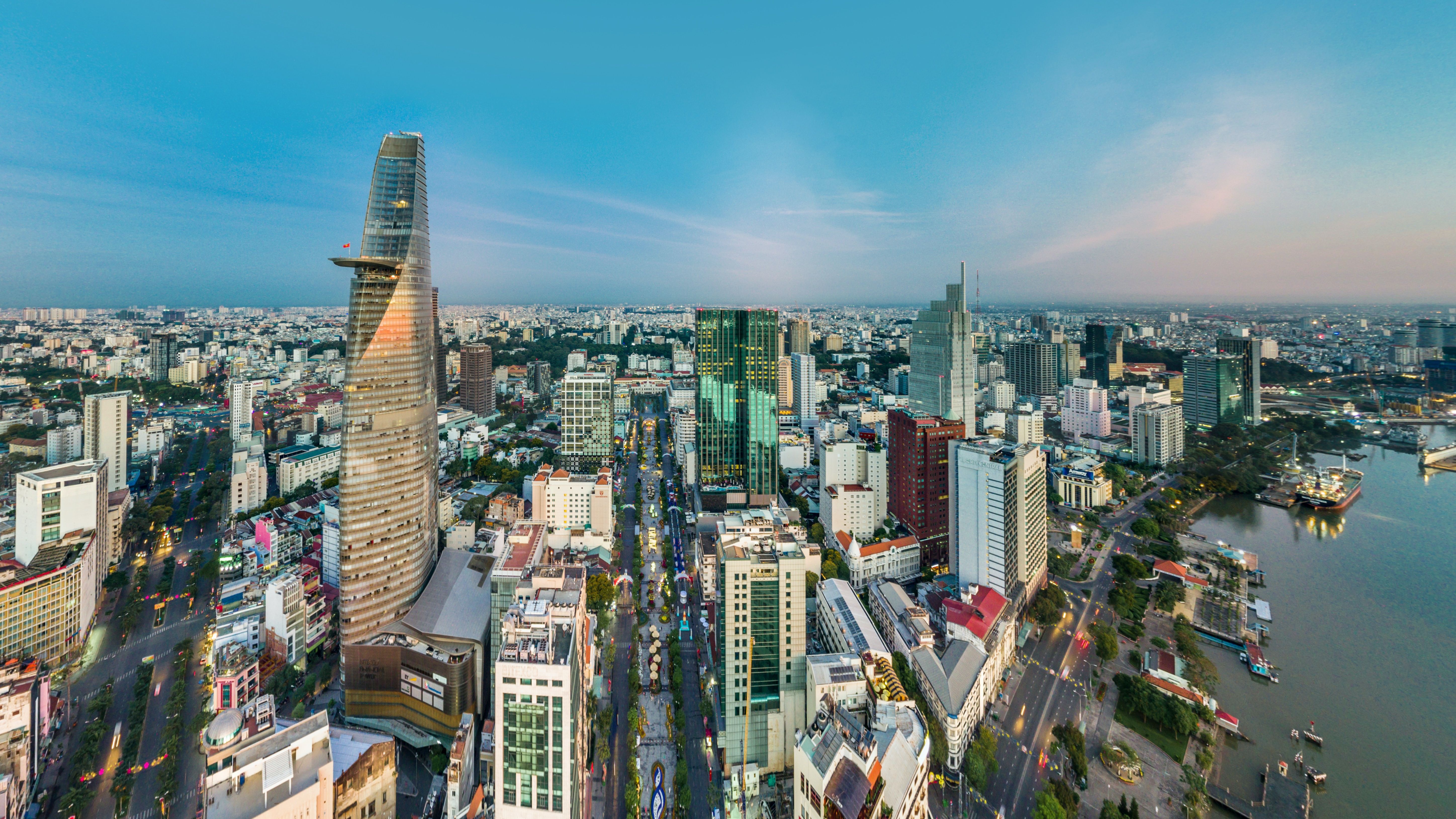 Skyline View Of Saigon Vietnam