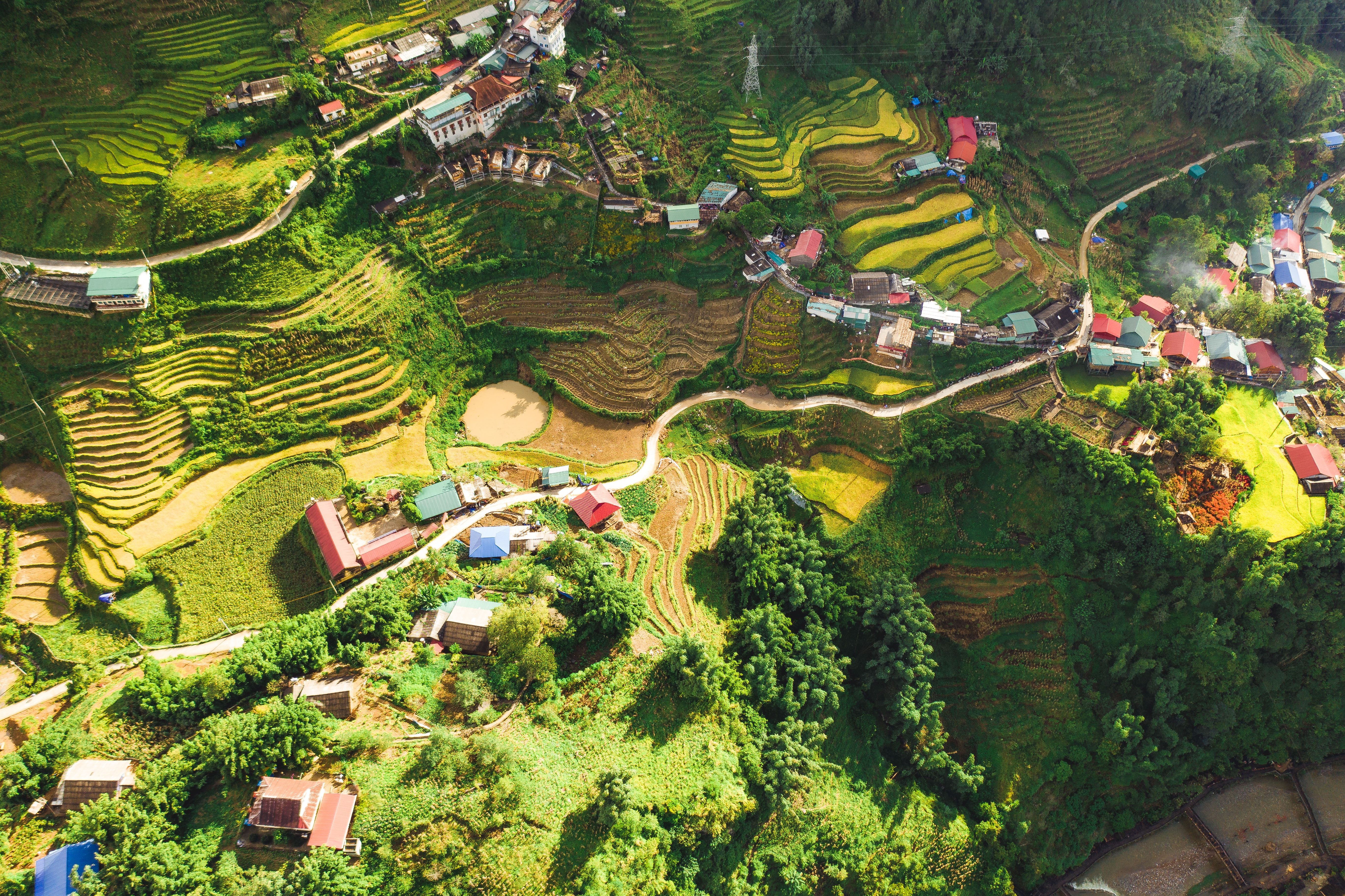 Aerial View Of Sa Pa Vietnam