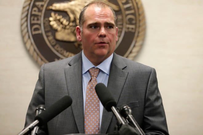 Second Judicial Circuit State's Attorney Jack Campbell speaks during a press conference called by Lawrence Keefe, United States Attorney for the Northern District of Florida, Thursday, October 24, 2019.