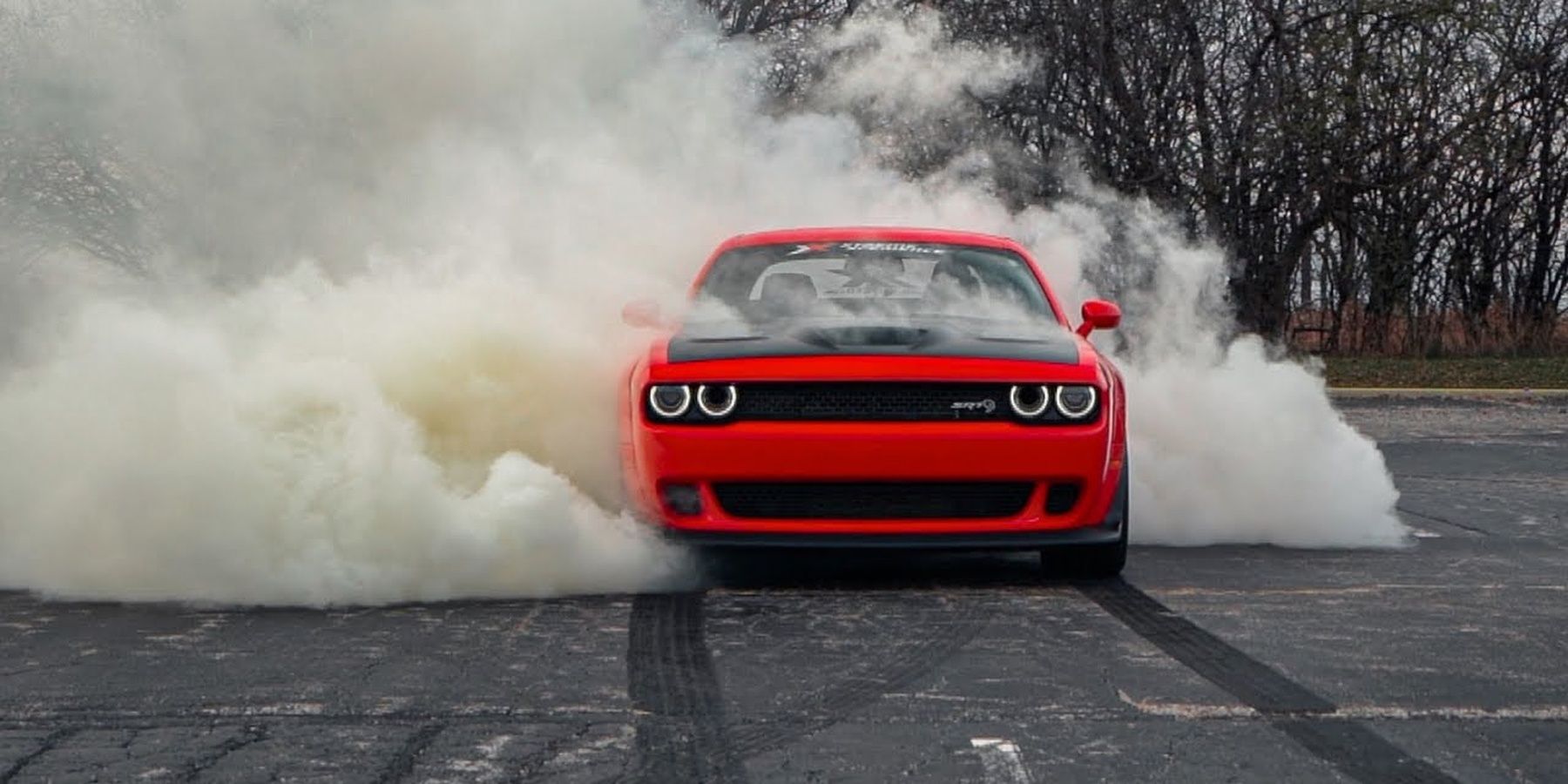 Dodge Challenger Hellcat Burnout Cropped-1