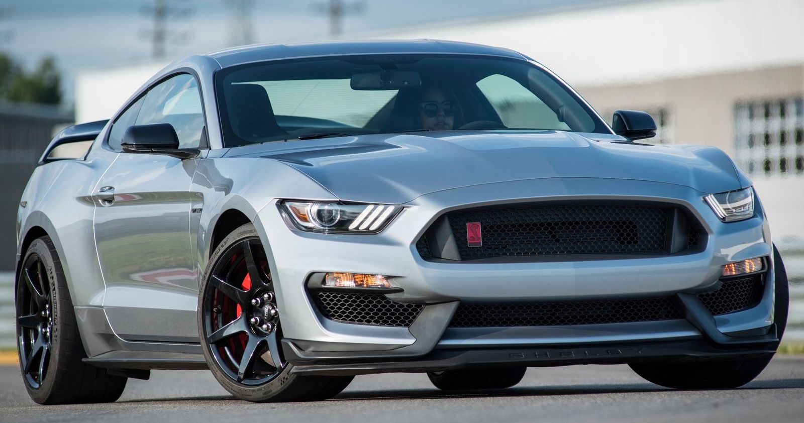 Silver 2020 Ford Mustang Shelby Gt350 Driving Around Town